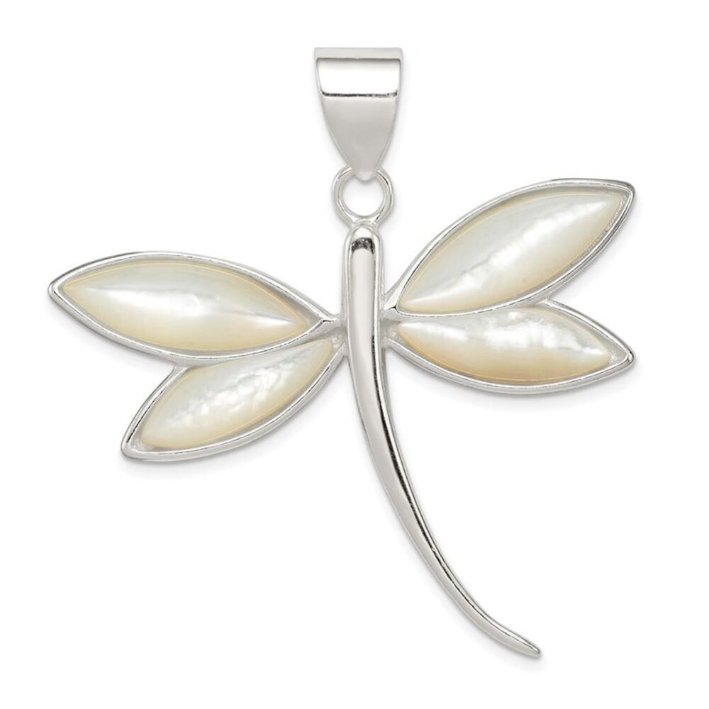 Kazi Luxury Sterling Silver White Shell Dragonfly… - image 1